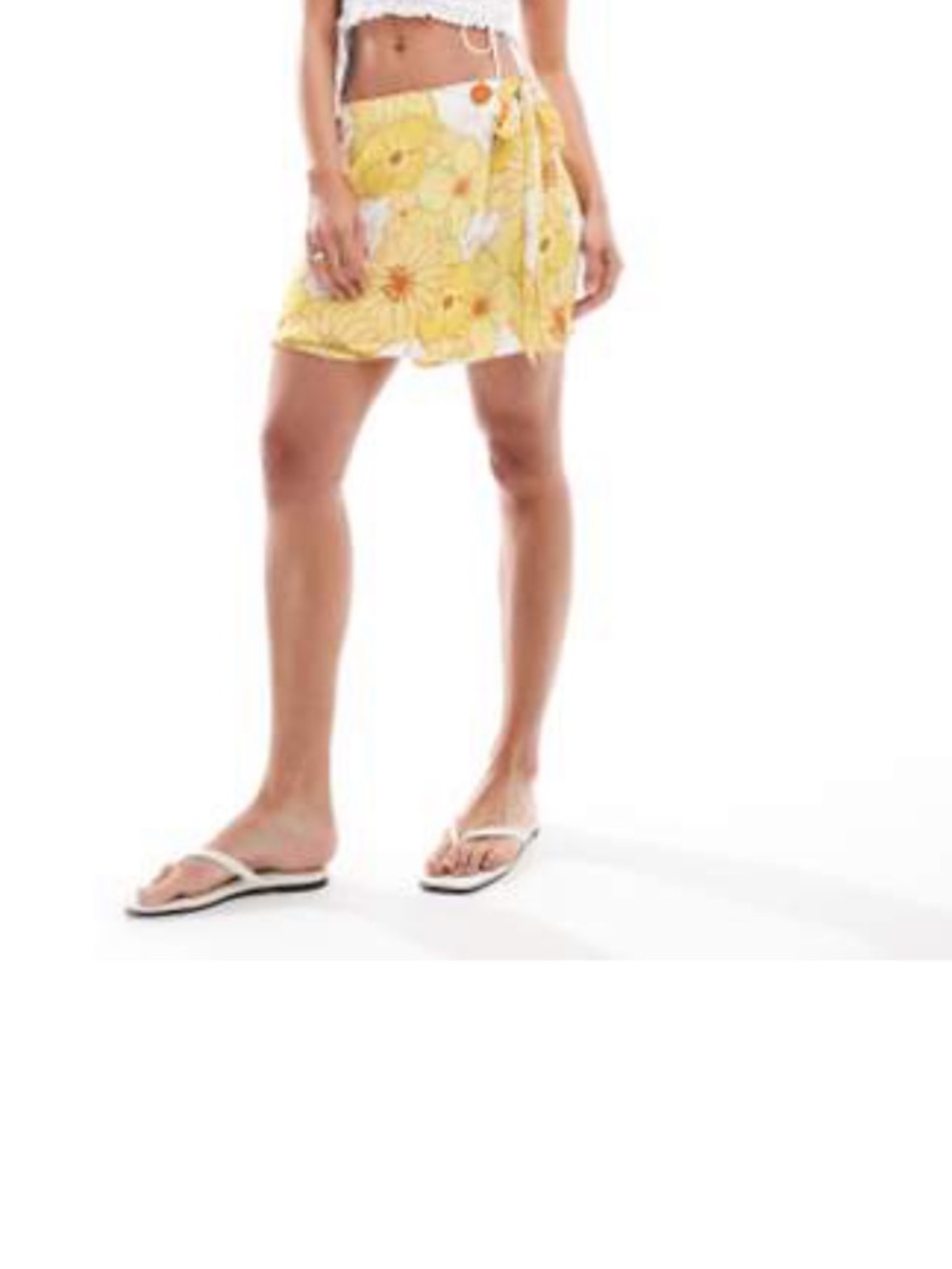 ASOS Yellow Floral Mini Skirt